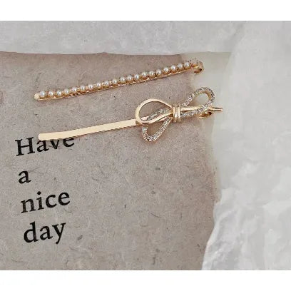 Elegant Pearl Star Hair Clips - Korean Hair Accessories